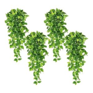 HATOKU 4 plantas colgantes artificiales de 3.6 pies hojas_1