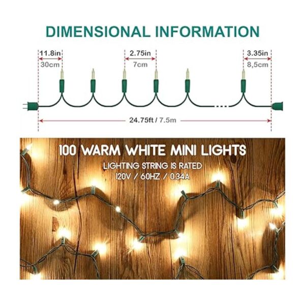 NEWURBAN Juego de 100 mini luces de Navidad con_3