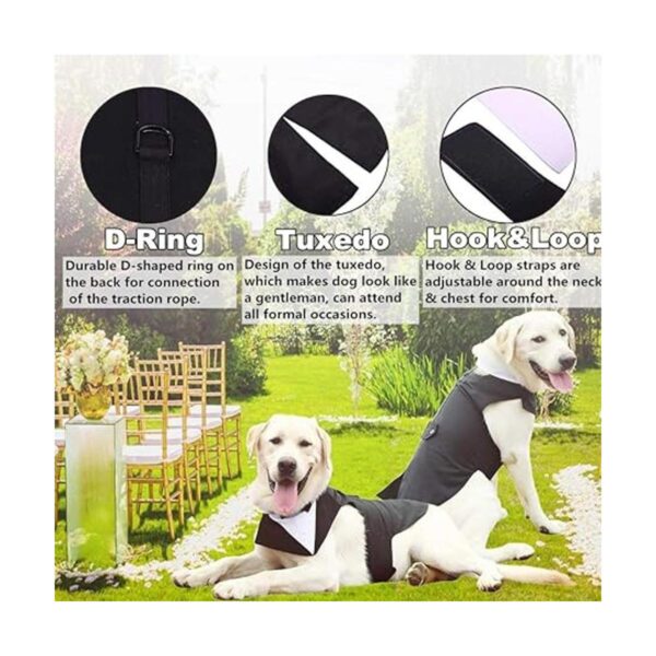 Traje de esmoquin formal para perros medianos y grandes