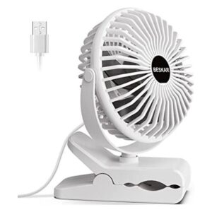 BESKAR Ventilador de clip alimentado por USB rotación de