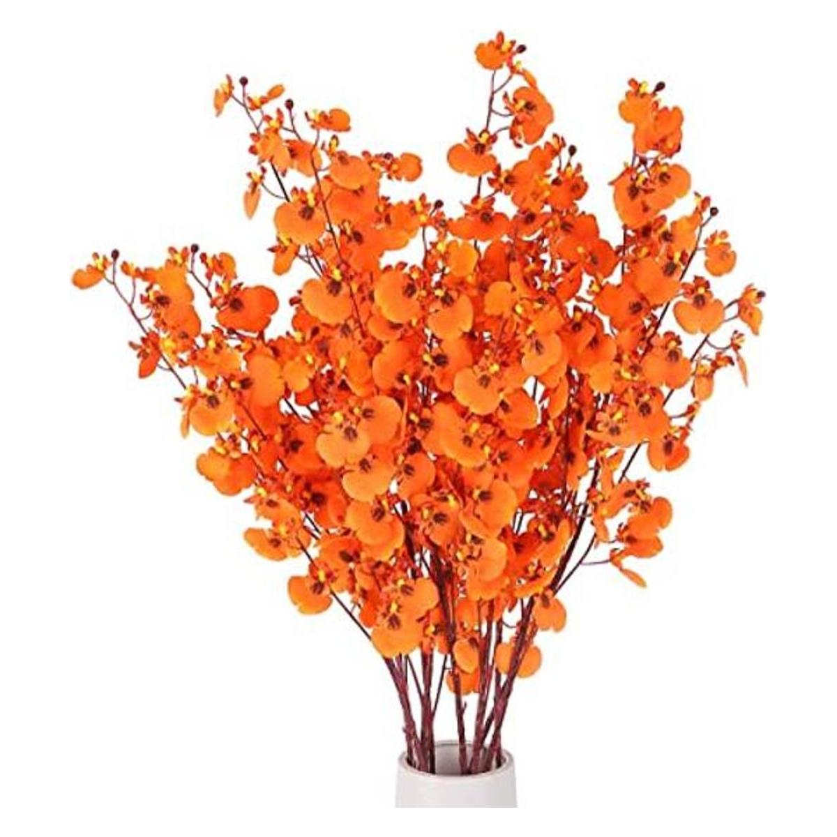 HANTAJANSS Orquídeas artificiales de seda 8 piezas de