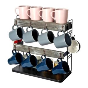 J JACKCUBE DESIGN Soporte de madera rústica para tazas de_1