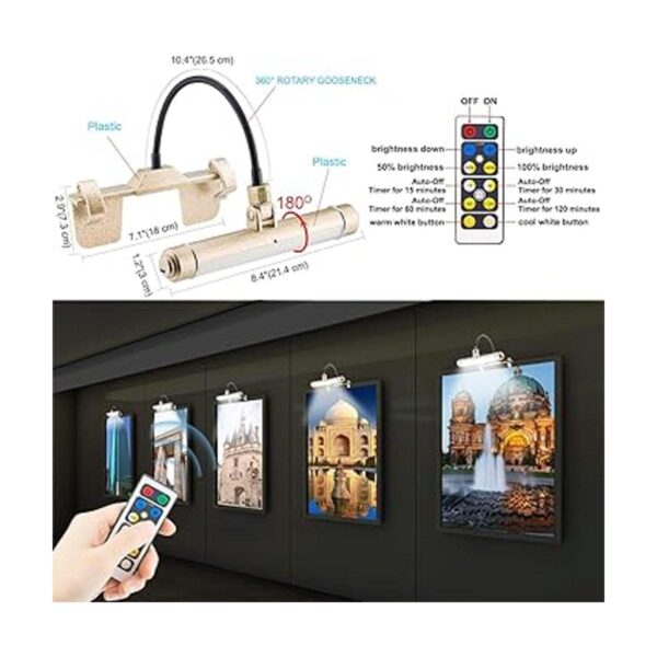 BIGMONAT Luces de imagen inalámbricas para pinturas luz