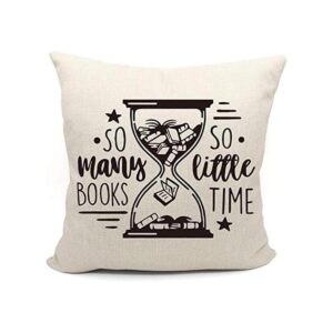 Funny Quotes So Many Books So Little Time Funda de cojín_1