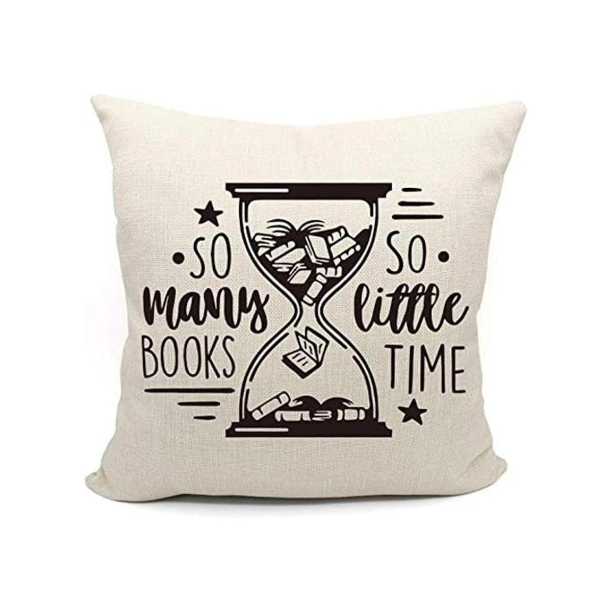 Funny Quotes So Many Books So Little Time Funda de cojín