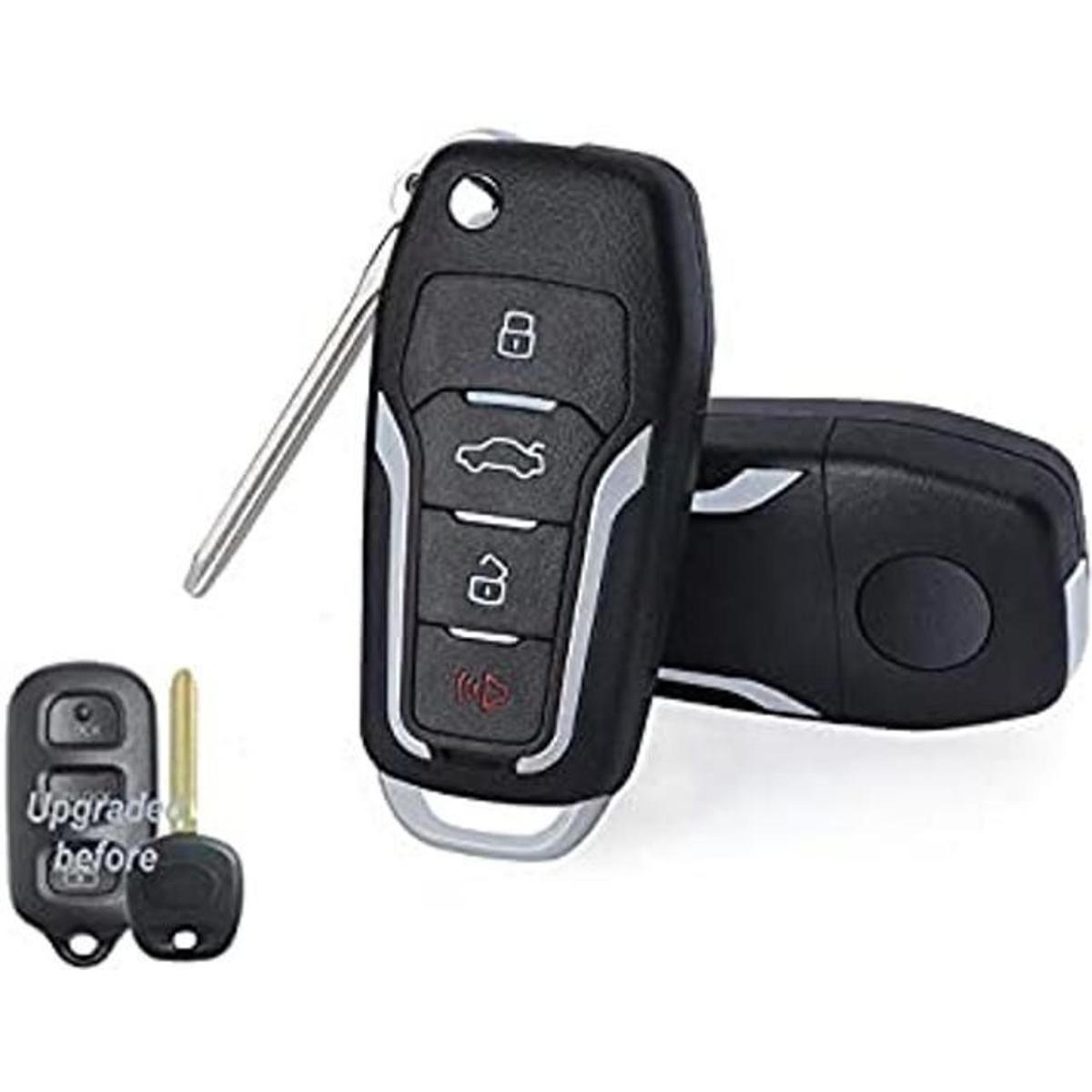 Keymall Llave de repuesto para llave de coche abatible de