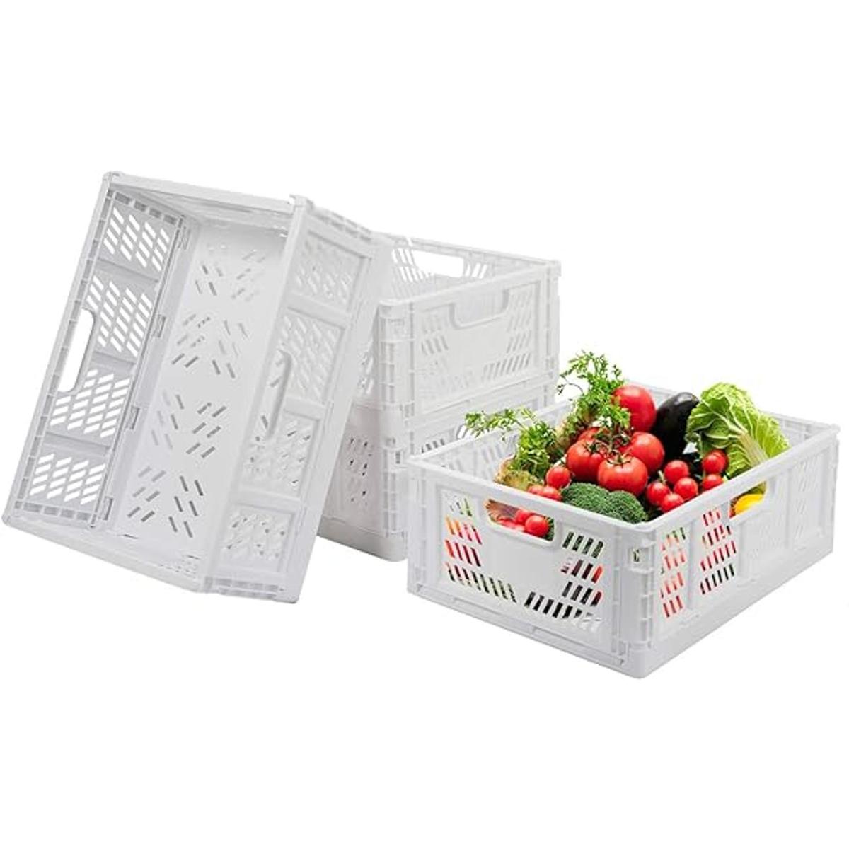 4 cestas de plástico para estantes hogar cocina