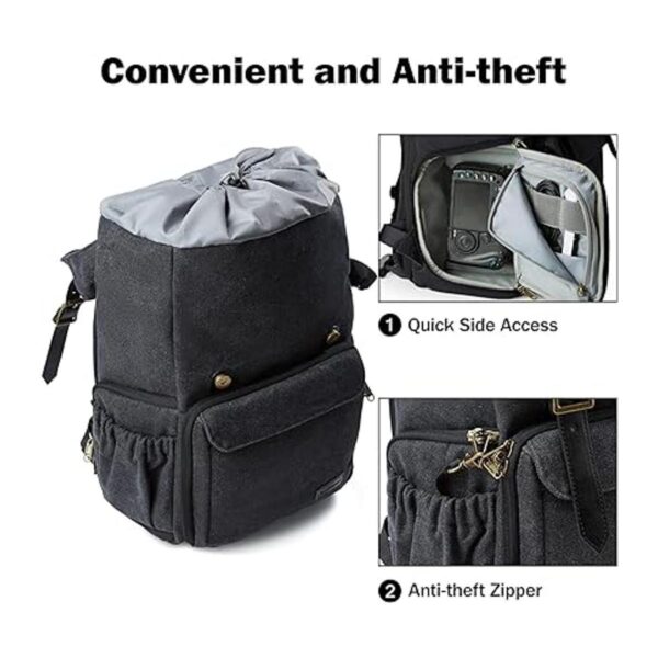 BAGSMART Mochila de cámara para fotógrafos mochila_4