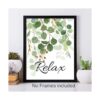 Arte de pared con texto en inglés Relax Soak Unwind