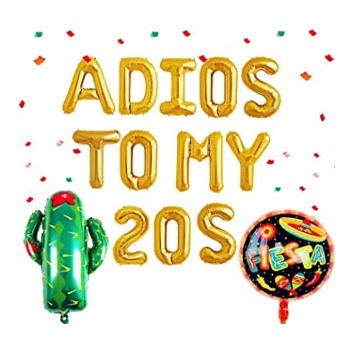 JeVenis 3 globos Adios To My 20S para decoración de fiesta