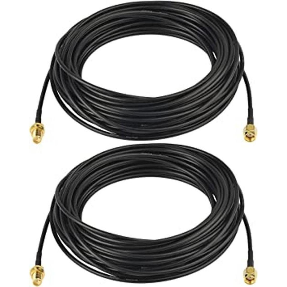 Bingfu WiFi Antenna Extension Cable 2Pack RPSMA Male to