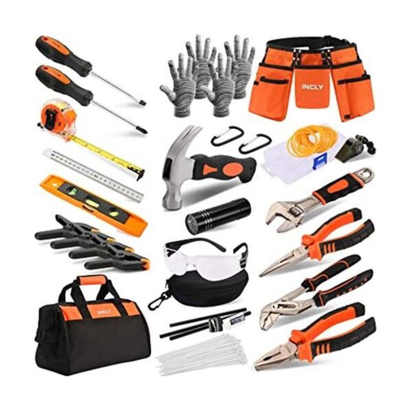 INCLY Juego de 95 herramientas reales para niños kit de_1