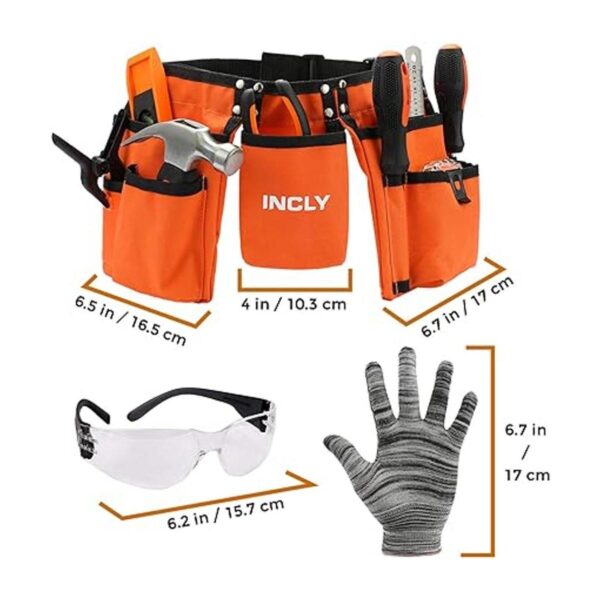 INCLY Juego de 95 herramientas reales para niños kit de_2