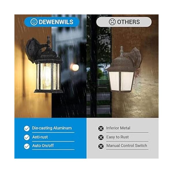 DEWENWILS Paquete de 2 faroles de pared al aire libre del