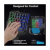 Teclado RGB para juegos de una mano USB con cable Rainbow