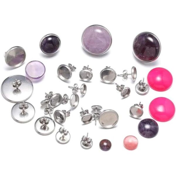 Pendientes de acero inoxidable en blanco para hacer joyas_2
