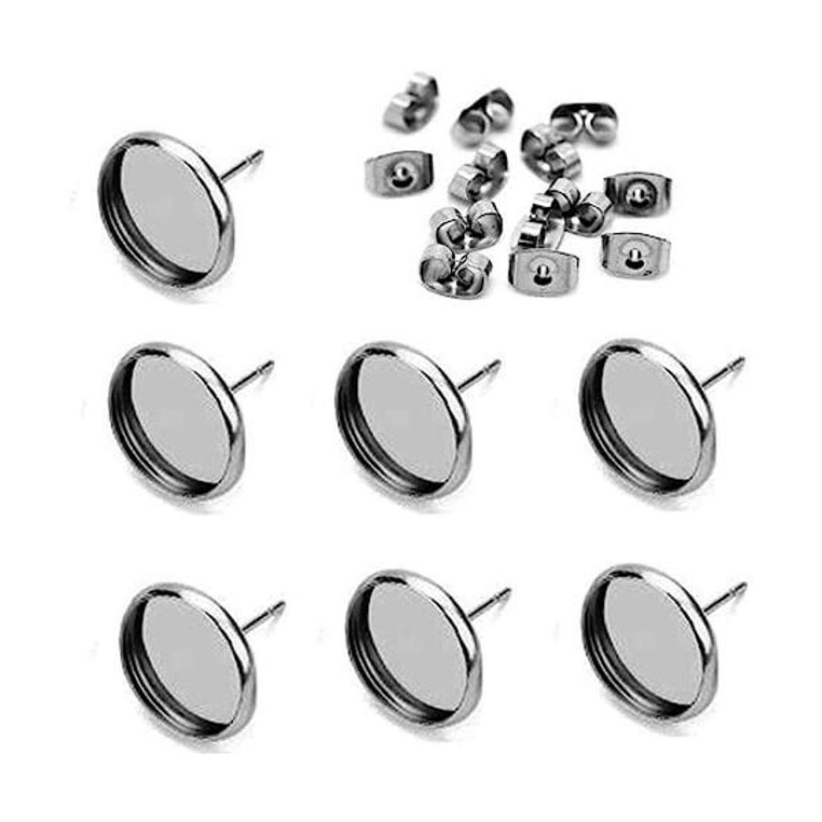 Pendientes de acero inoxidable en blanco para hacer joyas