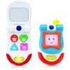 Baby Toy Flip Phone 4 botones interactivos de sonido y_1