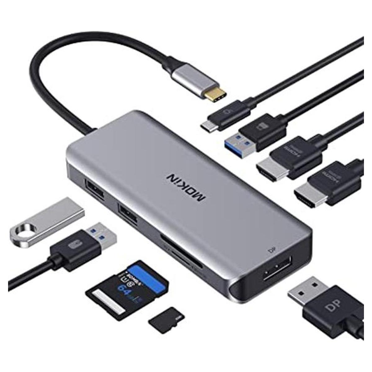 Estación de acoplamiento adaptador USB C Dual HDMI 9 en