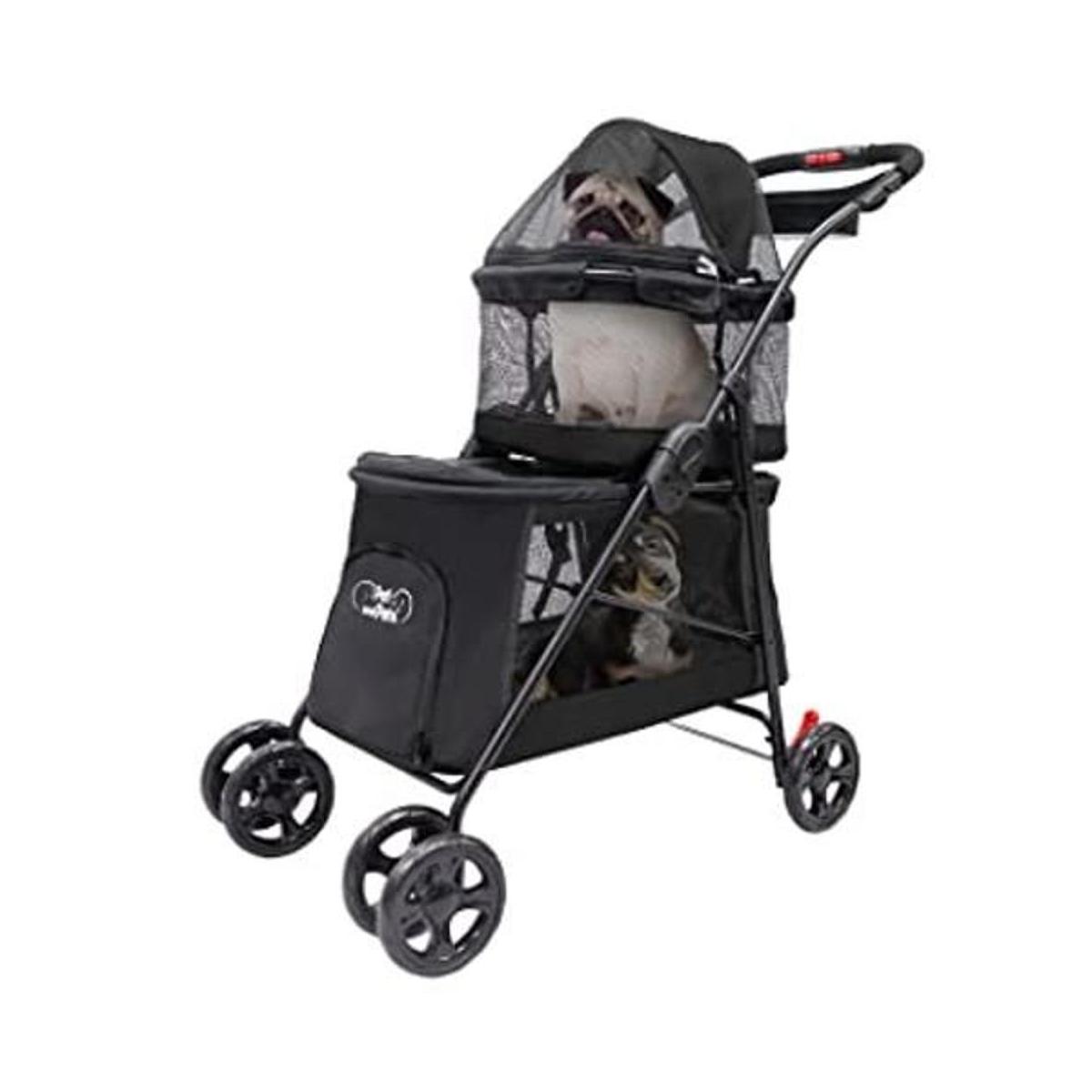 PETIQUE Pet Pets Cochecito para mascotas de doble capa