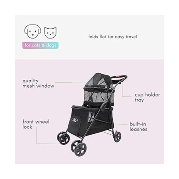 PETIQUE Pet Pets Cochecito para mascotas de doble capa_2