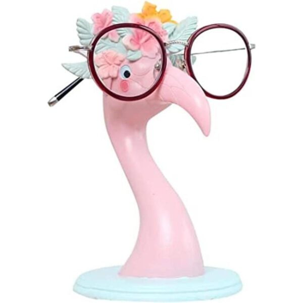 Bonito soporte para gafas con diseño de flamenco color rosa_1