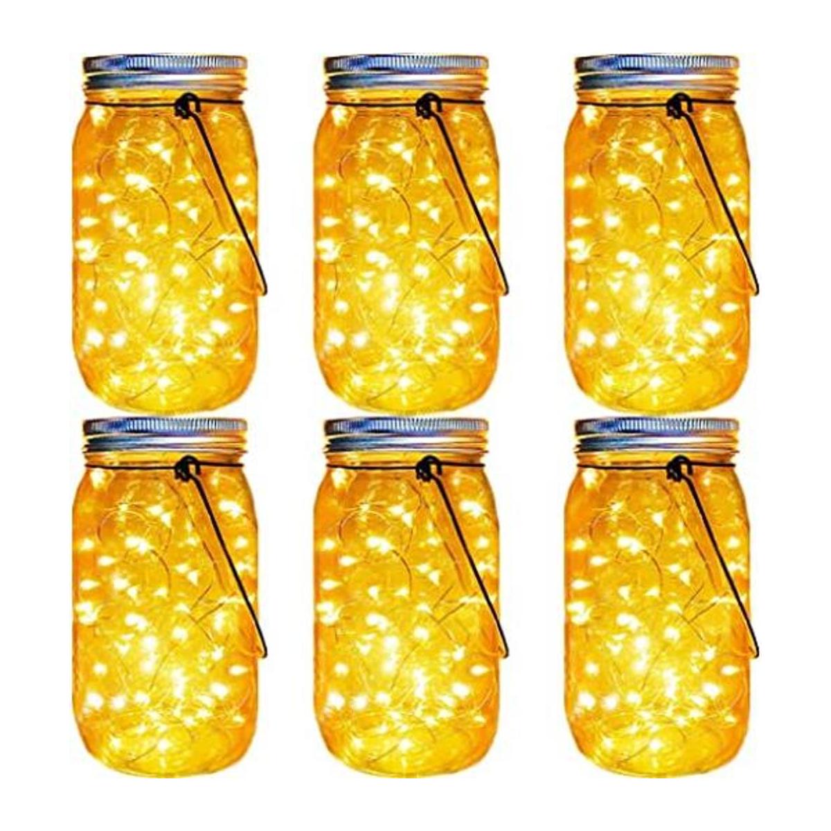 Luces solares de tarro de cristal con 30 ledes paquete de