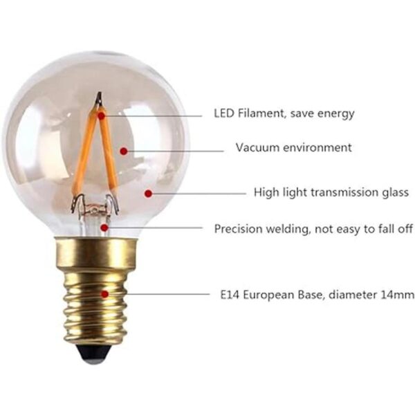MD Lighting Bombillas LED Edison E14 1 W intensidad no