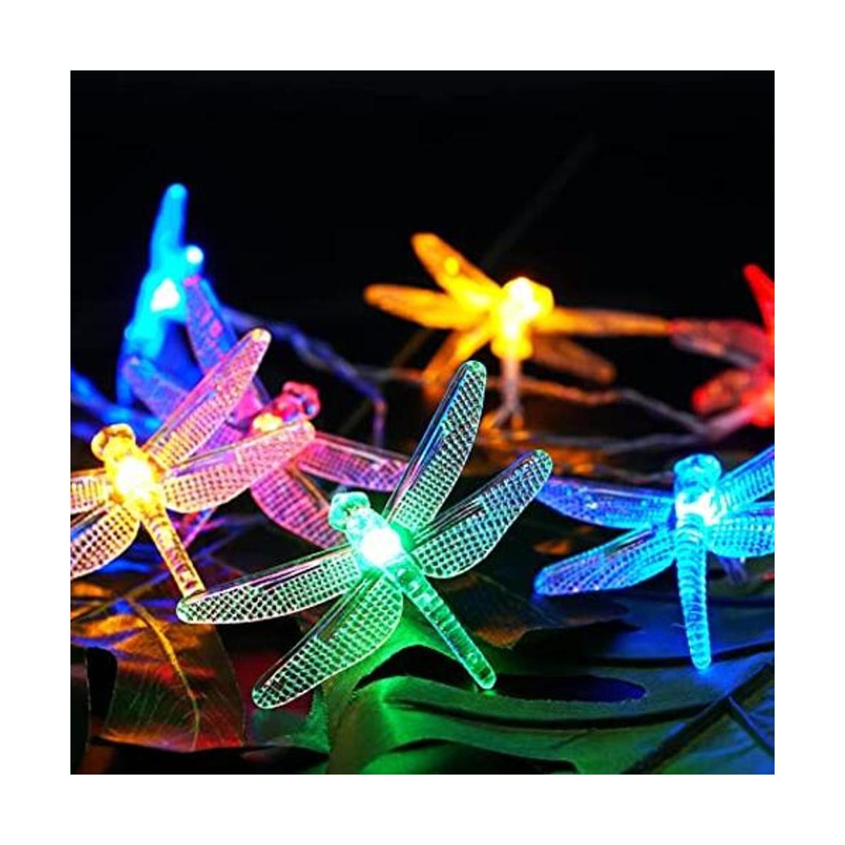 Cadena de luces estrelladas de libélula de 10 pies 20 LED