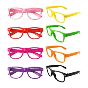 Paquete de 8 lentes de neón para niños sin lente gafas_1