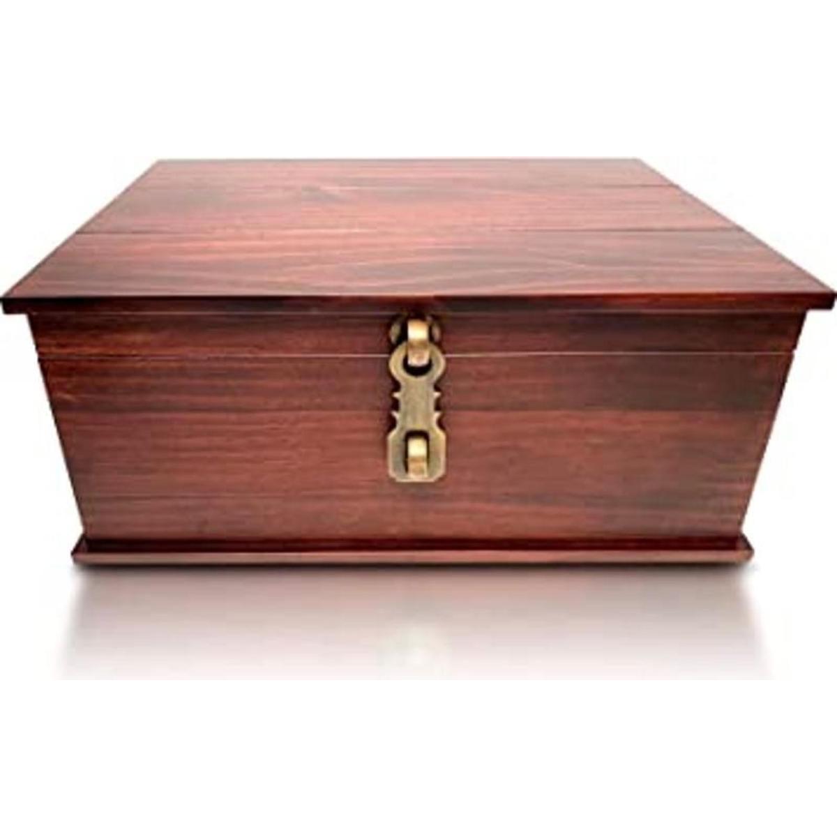 Caja de almacenamiento de madera de estilo antiguo caja