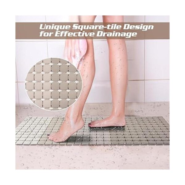 Tapete de ducha extra largo antideslizante para bañera con_2