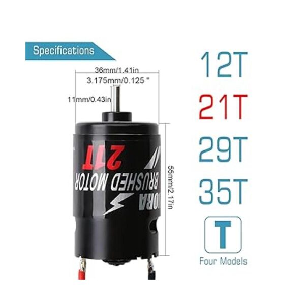 INJORA Motor RC 550 cepillado impermeable motor para 110_2