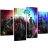 Biuteawal 4 piezas de pintura de pared de animales de lobo