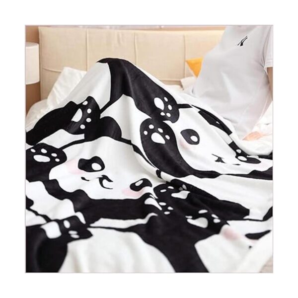FairyShe Panda Manta de forro polar de sherpa suave_3