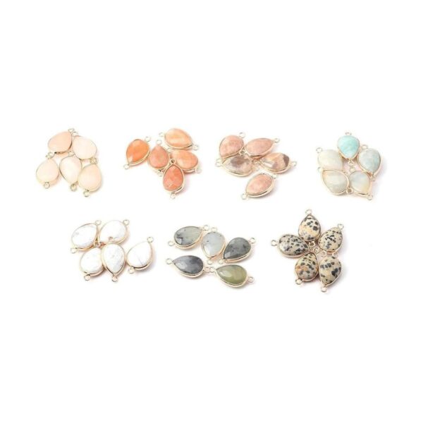 Conectores de piedra natural facetados con forma de gota_2