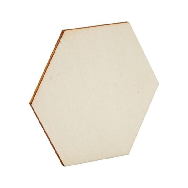 Paquete de 60 piezas hexagonales de madera sin terminar