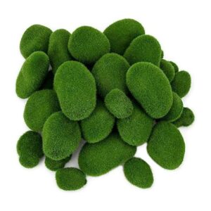 Nicunom 40 rocas artificiales de musgo de 5 tamaños