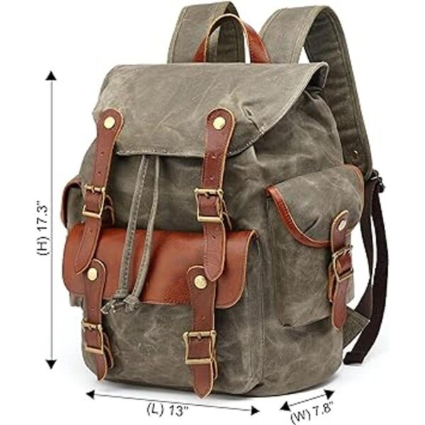 Mochila de cuero encerada para hombres militar táctica_2