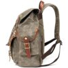 Mochila de cuero encerada para hombres militar táctica_6