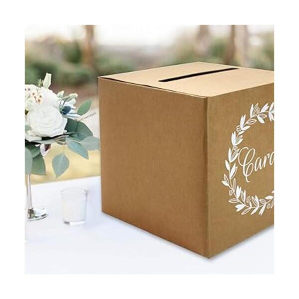 KALEFO Caja de tarjetas kraft para recuerdos de boda caja_2