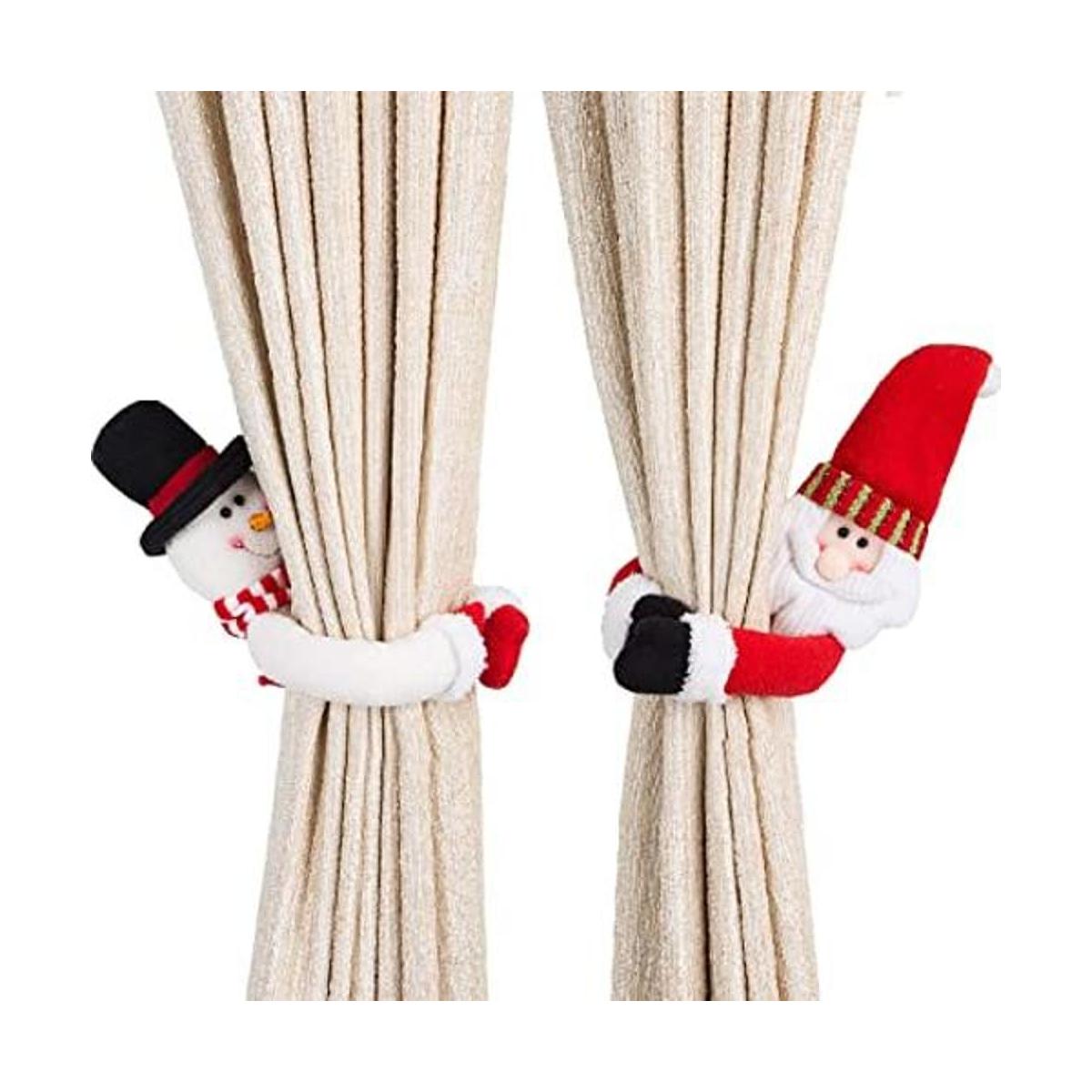 Ogrmar Paquete de 2 cortinas de Navidad con hebilla de