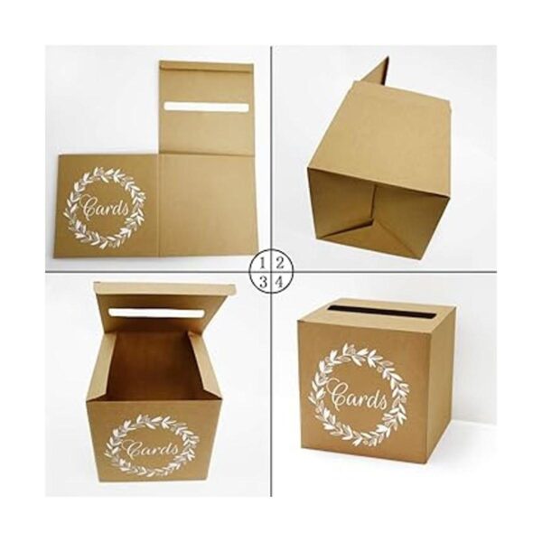 KALEFO Caja de tarjetas kraft para recuerdos de boda caja_4