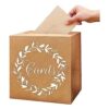 KALEFO Caja de tarjetas kraft para recuerdos de boda caja_1