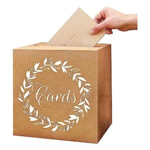 KALEFO Caja de tarjetas kraft para recuerdos de boda caja_1