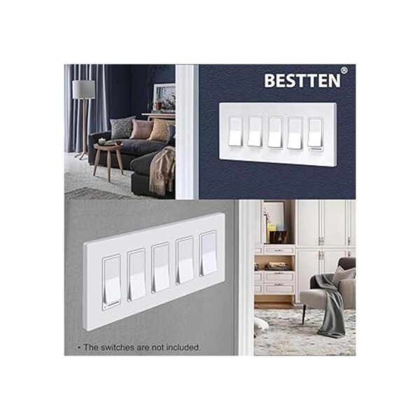 BESTTEN Placa de pared sin tornillos de 5 bandas cubierta_2