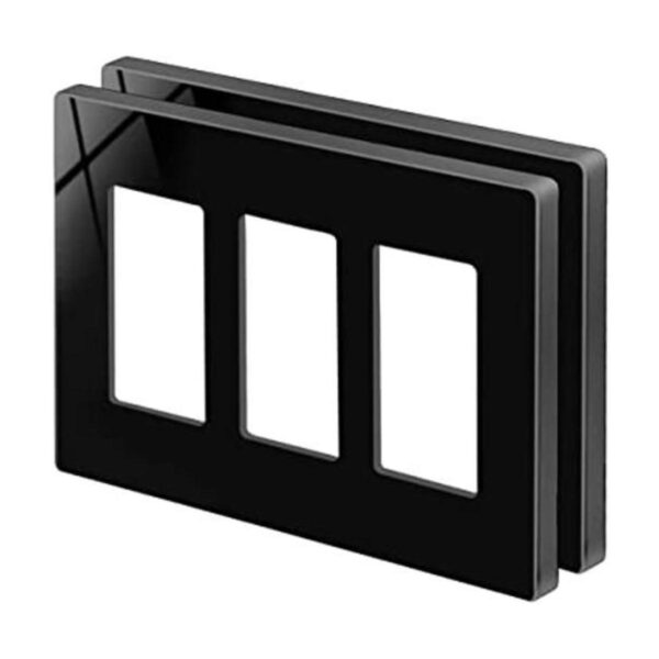 BESTTEN Placa de pared negra de 3 bandas sin tornillos_1