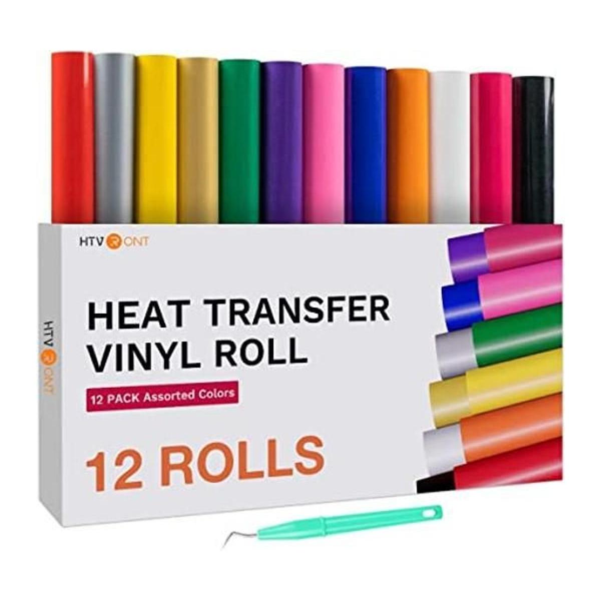 HTVRONT Paquete de 12 vinilos termotransferibles HTV