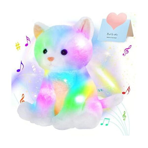Houwsbaby Juguete de peluche musical LED para gatito con_1