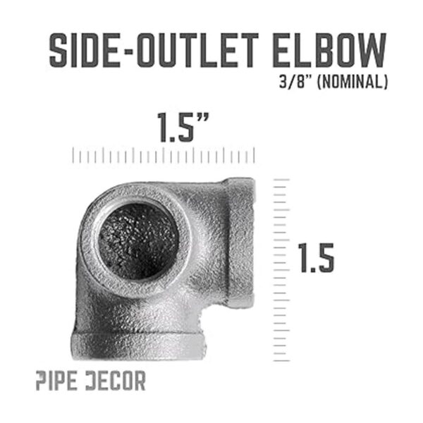 PIPE DCOR 38 pulgadas de salida lateral Codo hierro